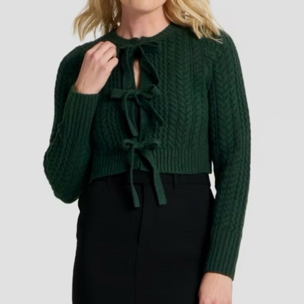 A New Day | Green Bow Cardigan
